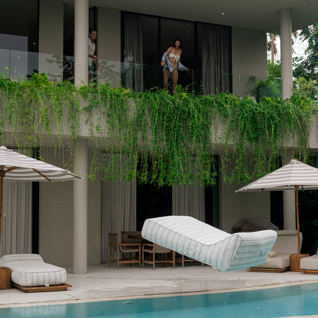 Lazy Chair XXL Pinstripes Sage