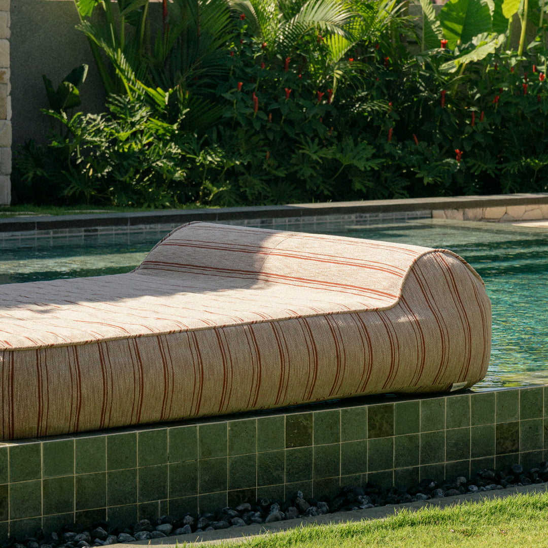 Twin Sunlounger Pinstripes Terra