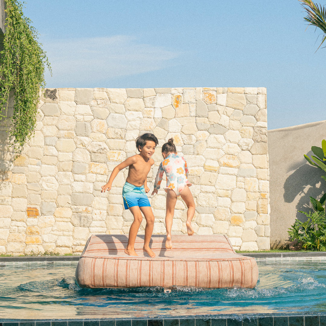 Twin Sunlounger Pinstripes Terra