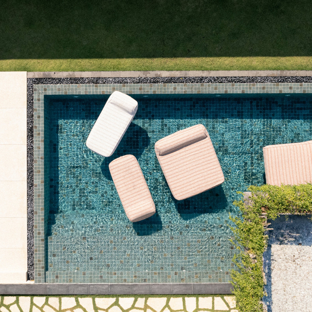 Twin Sunlounger Pinstripes Terra