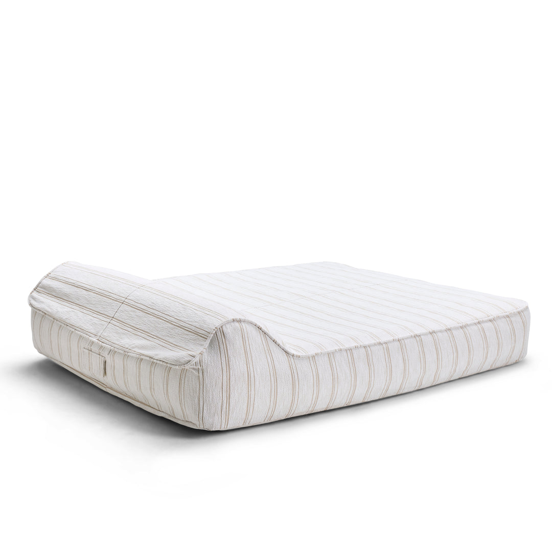 Twin Sunlounger Pinstripes Beige