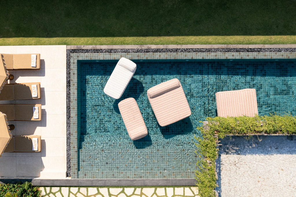 Twin Sunlounger Pinstripes Terra